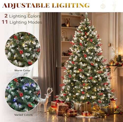 YITAHOME Prelit Pre-Decorated Christmas Tree 7.5FT with Remote