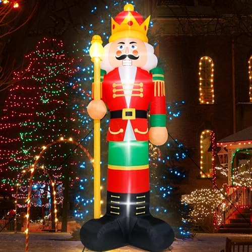 14FT Christmas Inflatables, Giant Christmas Blow Up Nutcracker Decor