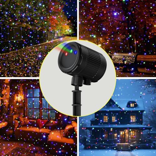 laser christmas projector lights outdoor, firefly light show shown in use