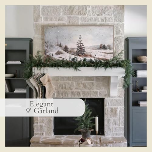 CG Hunter Artificial Cedar Christmas Garland, 9 ft, Faux Holiday Greenery