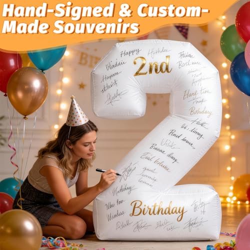 5FT Giant Inflatable Light Up Number 2 Easy Setup Decoration