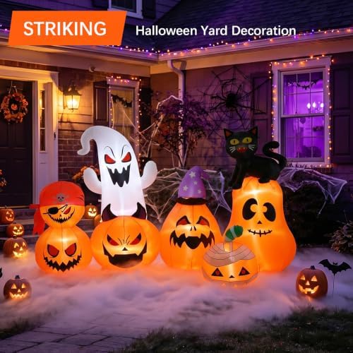 8 FT Halloween Inflatable Pumpkin Patch Yard Décor