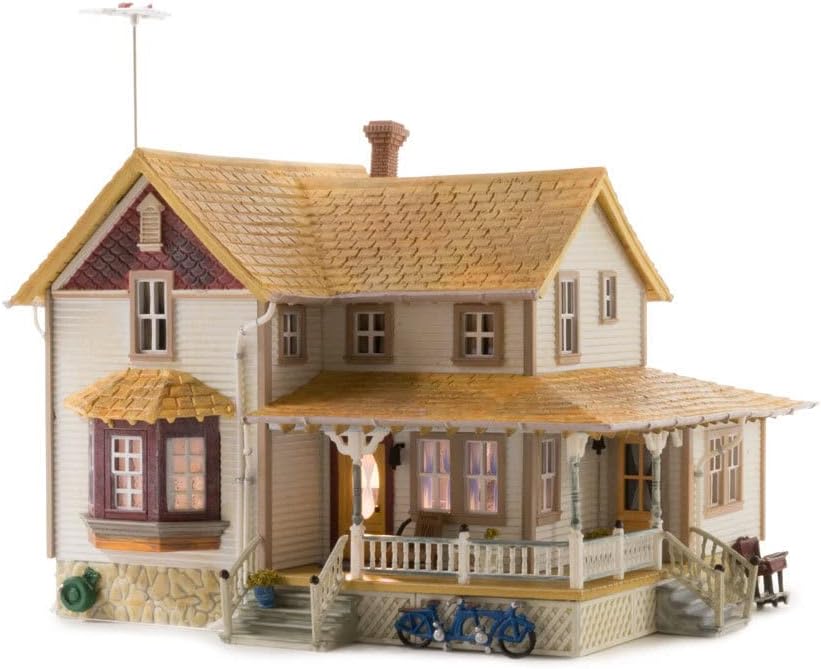 Woodland Scenics Landmark Structures Built & Ready Corner Porch House, HO Scale