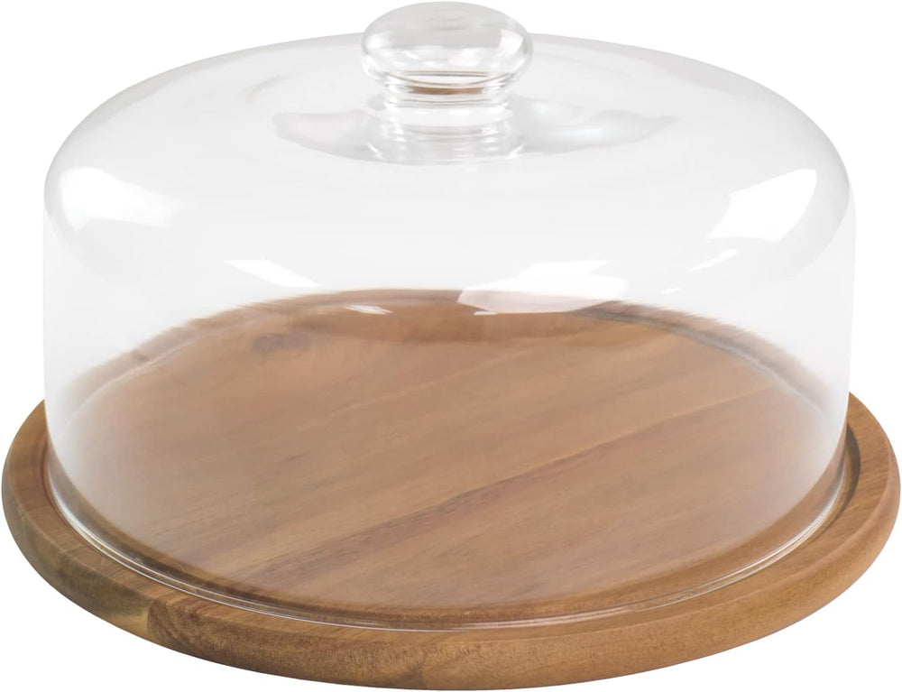 10.2''Glass Dessert Dome with Base, 11.8" Decorative Cake Tray