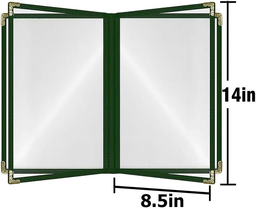 goodsmart restaurant menu covers – 25 pack green, close-up detail