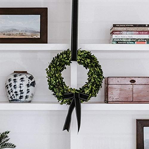 Preserved Boxwood Wreath, 11 Inches, Green Wreath for All Seasons Indoor Use Suits for Wedding, Christmas, Halloween, Valentine's Day
