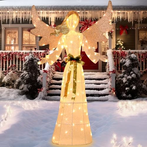 Bshine Lighted Christmas Classic Angel Decor, LED Holiday Display