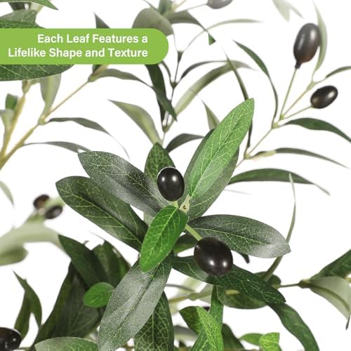 FEELEAD 7ft Olive Trees Artificial Indoor with Planter for Home Decor