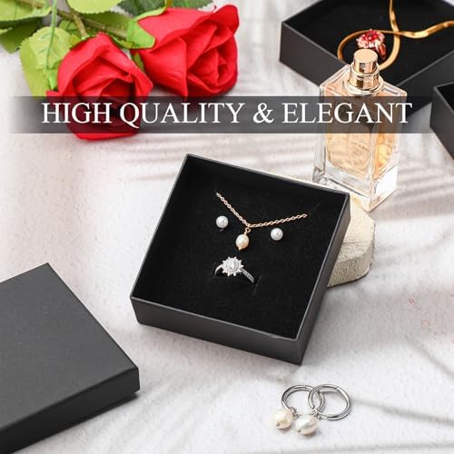 Batiyeer 36 Pcs Jewelry Gift Boxes Bulk, black, 3.5 x 3.5 x 1.2 Inch