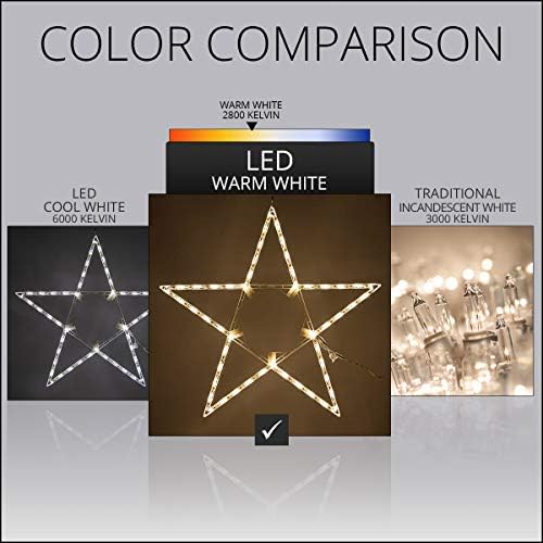 32" Lighted Christmas Star Outdoor Star Light, Warm White LED Christmas Star Decoration Folding Outdoor Star Decor