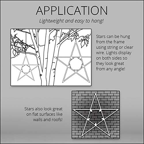48" Warm White LED Christmas Star Decoration Folding Outdoor Star Décor, Lighted Christmas Star Outdoor Star Light