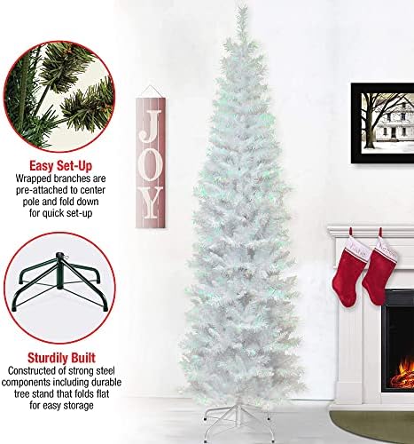 National Tree Company 6ft Unlit White Iridescent Tinsel Christmas Tree