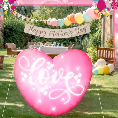 VIHOSE Inflatables Arch Outdoor Decorations Inflatable Arch Build in LED Lights for Party Supplies Decor(4.76 ft,Love)