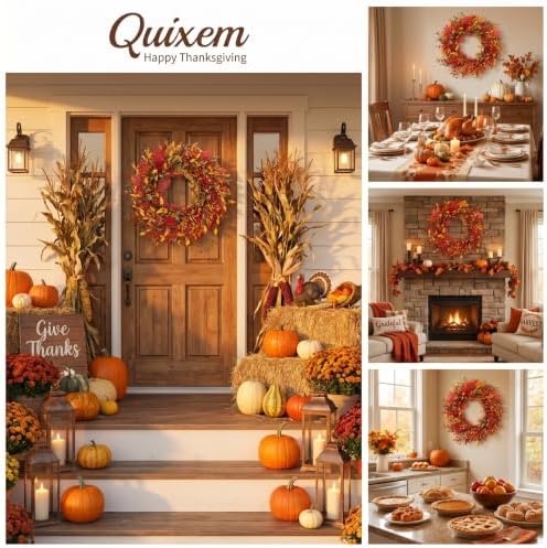Appalachia Berry Silk Fall Door Wreath 20 Inch Harvest Front Door Decor