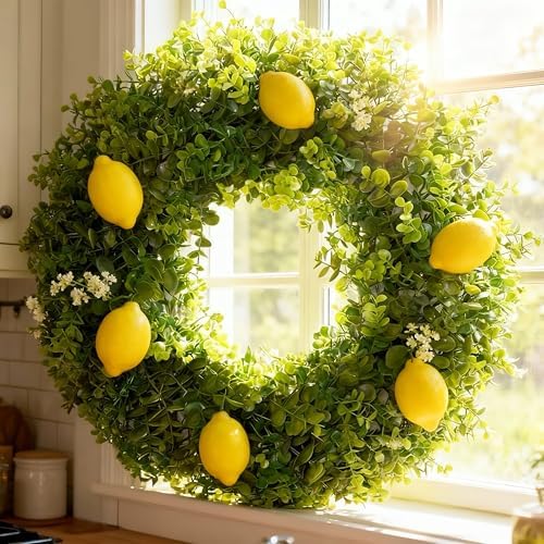 Hiptree 18 Inch Boxwood Wreath for Front Door,Greenery All Year Round
