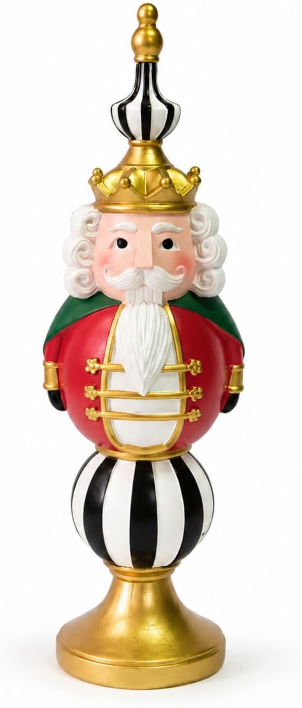 Nutcracker Christmas Decor, 15.9 Inch Tall Resin Tabletop Figurine