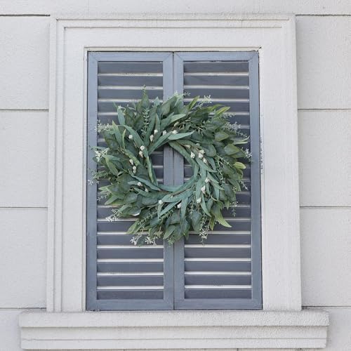26" Large Artificial Eucalyptus Wreath with Seeds for Front Door(Green)