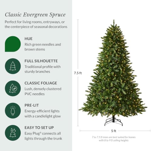 Balsam Hill Classic Evergreen Spruce - Traditional Artificial Christmas Tree ...
