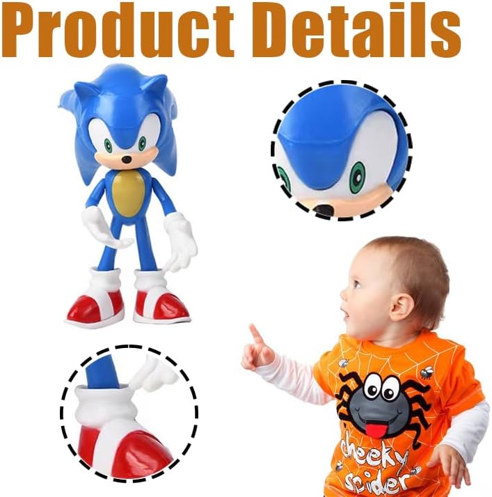 Hedgehog Action Figure, 6.5in Hedgehog Style Statue Handcrafted Collectible f...