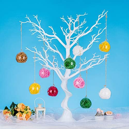 Sziqiqi White Artificial Tree Centerpiece for Weddings, Parties, Christmas - 1 Trunk + 10 Branches, Easy Assembly