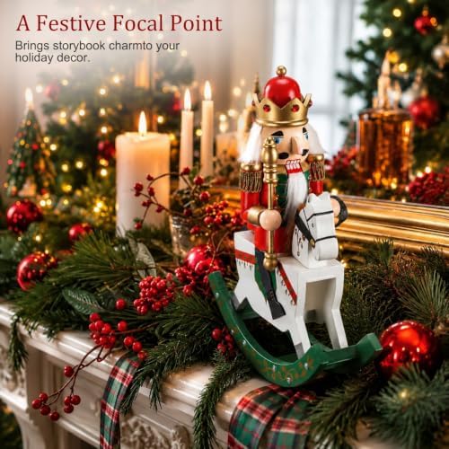 SiliFine 10in Christmas Nutcracker Wooden Nutcracker Figures, King Style