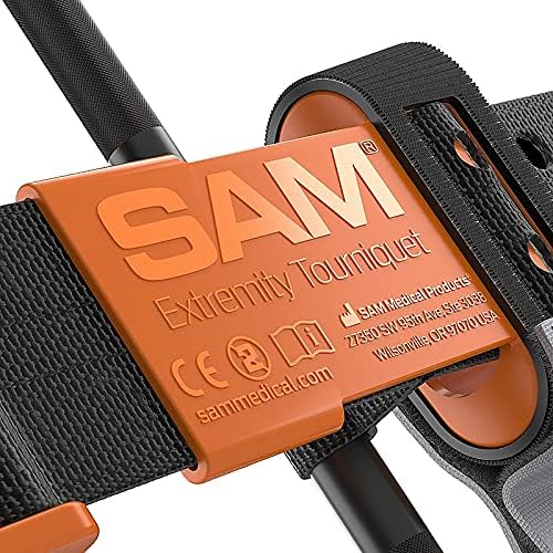 SAM Medical SAM XT Extremity Tourniquet with Metal Windlass, Hi-Viz Orange, O...
