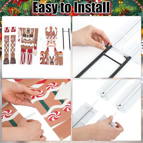 GlikCeil 2pcs 6ft Large Gingerbread Christmas Nutcracker Outdoor Decoration