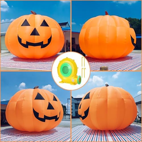 Giant 15Ft Halloween Inflatables Pumpkin Decorations, Blow Up Yard Decorations with 550W Waterproof Air Blower & LED Lights for Commercial Use, Outdoor Yard Lawn Halloween Party