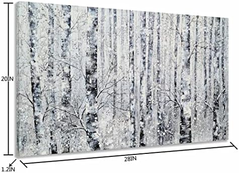 yihui arts modern birch tree canvas wall art shown in use