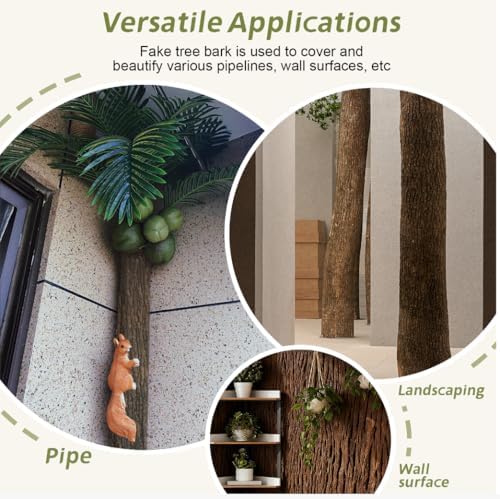 Artificial Tree Bark Roll,118" x19.7" Fake Bark