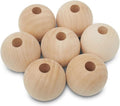 Large Wooden Beads for Crafts - Pack of 25 51mm 2 x 1/2 Inch Hole Large Wood Beads for Crafts withHoles for DIY | Round Wooden Balls for Crafts | Wood Beads for Jewelry Making | Woodpeckers