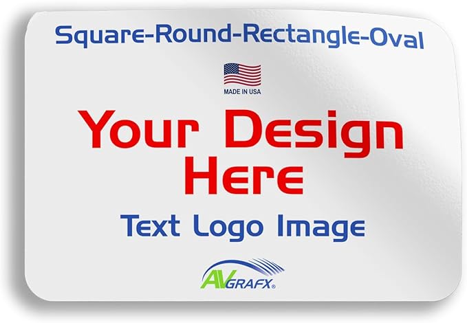 125 avgrafx 3x2 Rectangle Custom Personalized Stickers Labels: Vinyl Waterproof, Dishwasher Safe Made in USA - Logo, Text, Image for Car Sticker Printer, Small Business Packaging Supplies