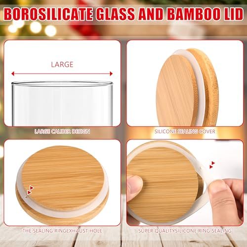 Fayoo 3 Pack Christmas Glass Storage Jars with Lid Nutcracker Canister Sets