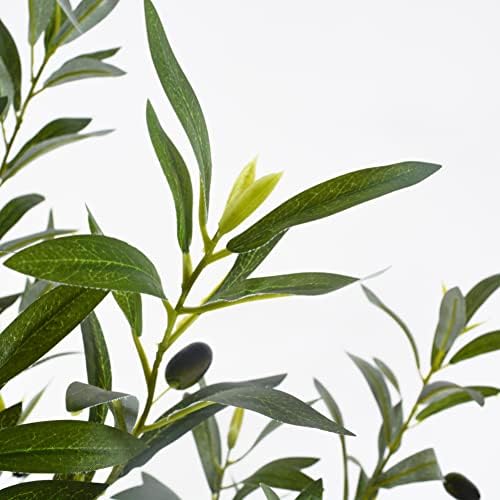 Warmplants Artificial Olive Tree 6ft Fake Plant with Woven Basket
