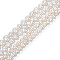 Adabele 28 Inch Real Natural AA Grade High Luster Potato Round White Freshwater Cultured Pearl Loose Beads 6-7mm for Jewelry Making fp1-67