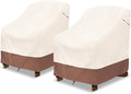 okcool Patio Adirondack Chair Cover 2 Pack,Waterproof Heavy Duty Outdoor Chair Covers,Patio Adirondack Chair Cover for Outdoor Chair,(33W x 35D x 36H inches),Beige & Brown