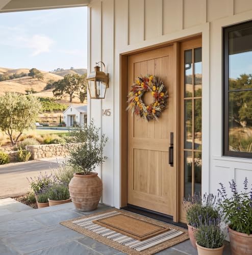 ANDALUCA All Natural Handcrafted Preserved Floral Fall Wreath (California Harvest)