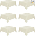 Fitable 6 Pack Square Tablecloths - 70 x 70 Inches - Stain Resistant and Reusable Table Clothes, Ivory Polyester Fabric Table Covers for Dining, Card Tables, Coffee Tables
