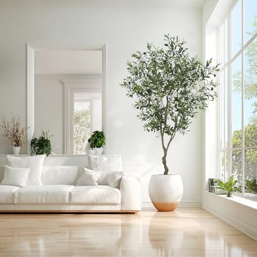 7ft Artificial Olive Tree Potted Plant