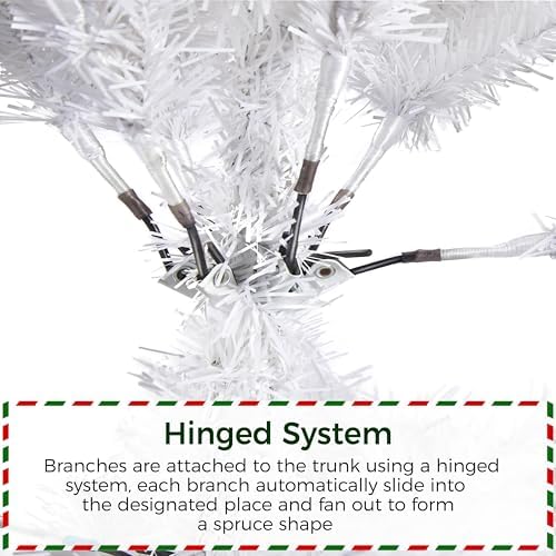Yaheetech 4.5ft Pre-lit Christmas Tree with 150 Warm White Lights, White