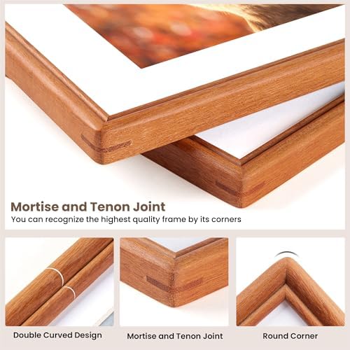 16x20 Picture Frame,Natural Solid Teak Wood Photo Frame|High Tempered Glass