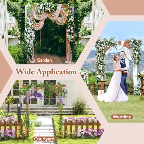 Happygrill 84" Wood Garden Arbor, Outdoor Archway Pergola with Hanging Roof