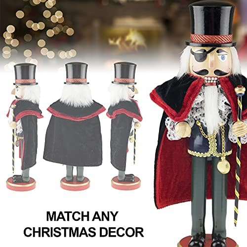 Clever Creations Herr Drosselmeier 14 Inch Traditional Wooden Nutcracker, Festive Christmas Décor for Shelves and Tables