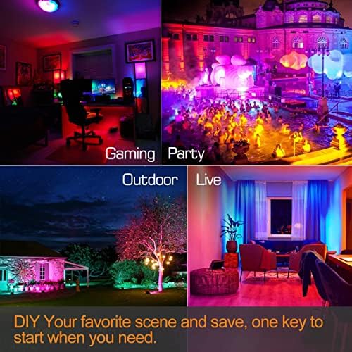 MELPO LED Flood Light Outdoor 800W Equivalent 8000LM RGB Landscape Lighting