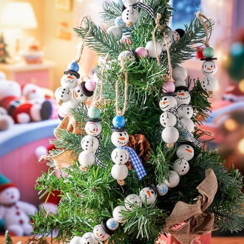 Vicenpal 450 Pcs Christmas Wooden Beads, Pure, Pastel Color