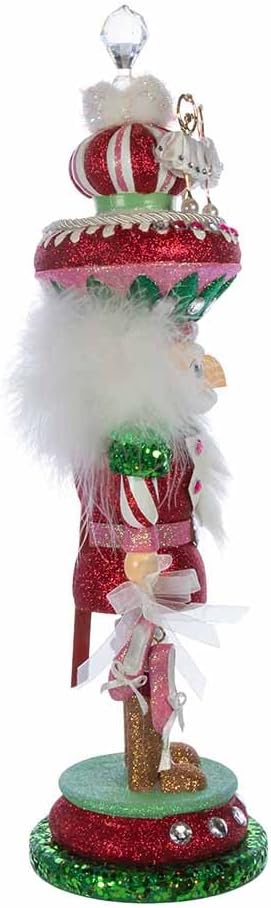 18-inch hollywood pink and green ballet soldier nutcracker, side view