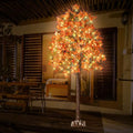 2 Pack 6FT 130 LED Lighted Maple Tree - Thanksgiving Decor Artificial Fall Tree with 13 Branches, 13 Acorns 260 Leaves, Remote 8 Modes, Timing, DC 5V Safe for Outdoor Wedding Party Autumn Decor