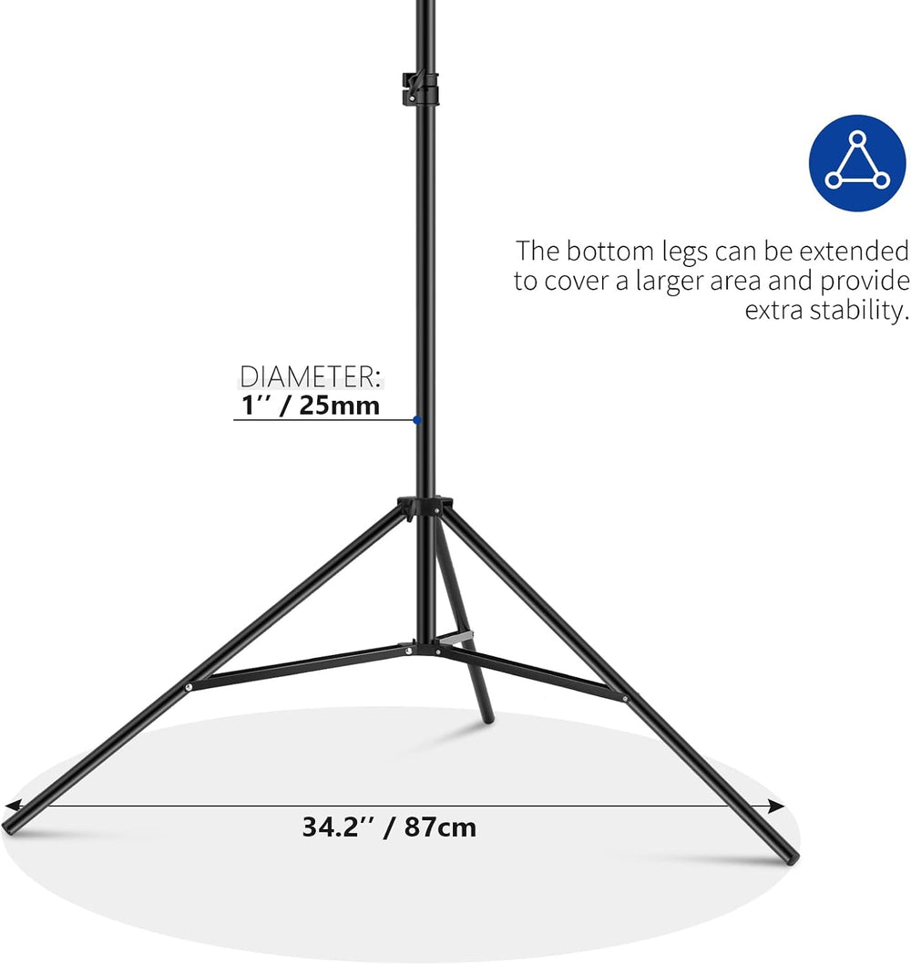 Neewer T-Shaped Background Backdrop Support Stand Kit, 8.5ft/2.6m Tall Adjust...