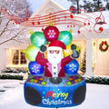 6 FT Christmas Inflatables DJ Santa Outdoor Decorations with Rotating LED