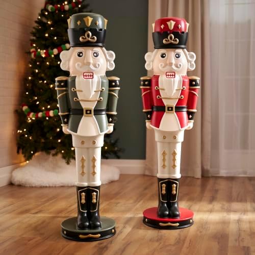 Step2 Nutcracker Prince Paintable DIY Holiday Statue, 4-Foot Tall, 2 Pack, White